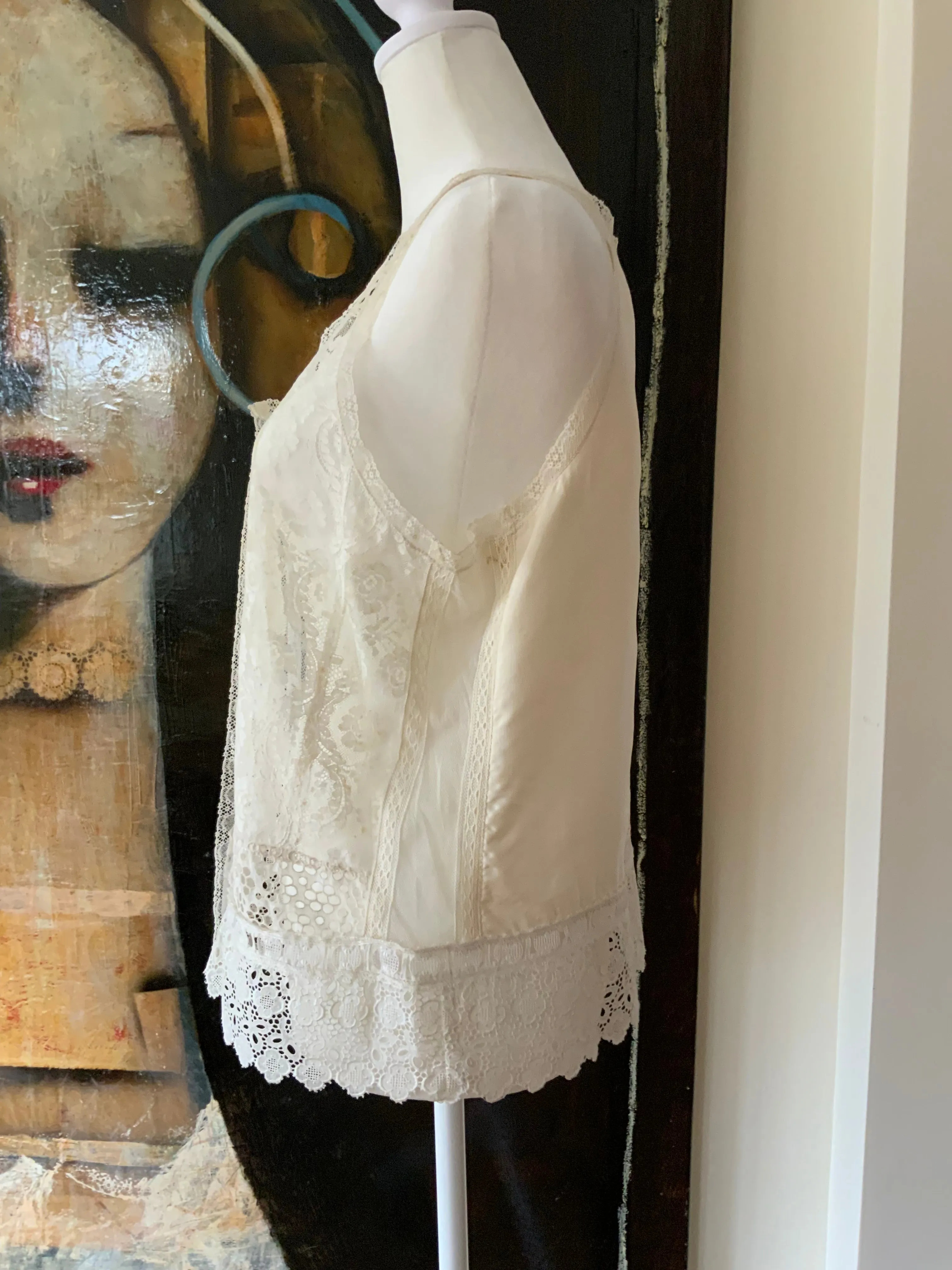 Blouse made with Antique Lace Fabric - Y2K - E1