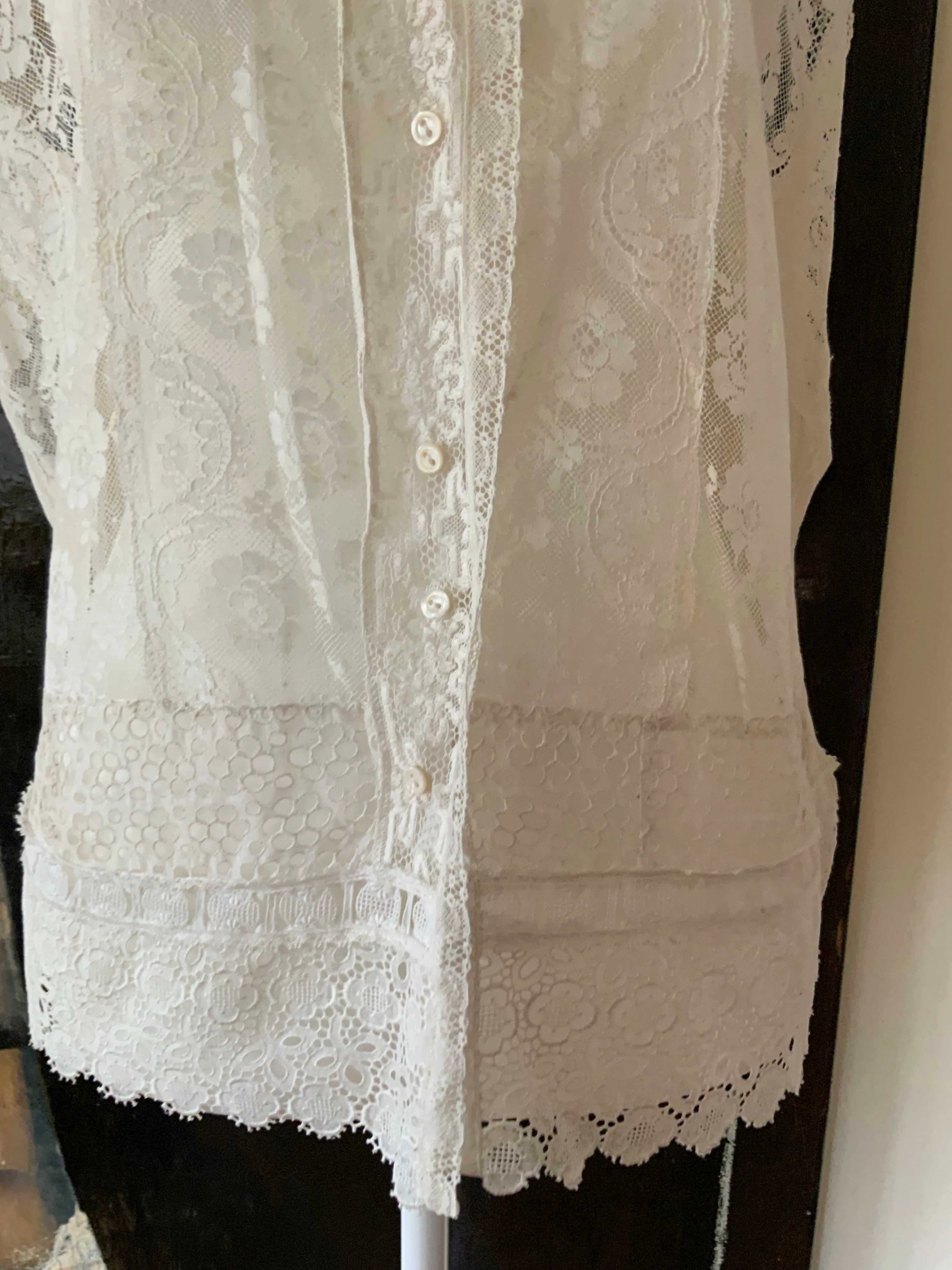 Blouse made with Antique Lace Fabric - Y2K - E1