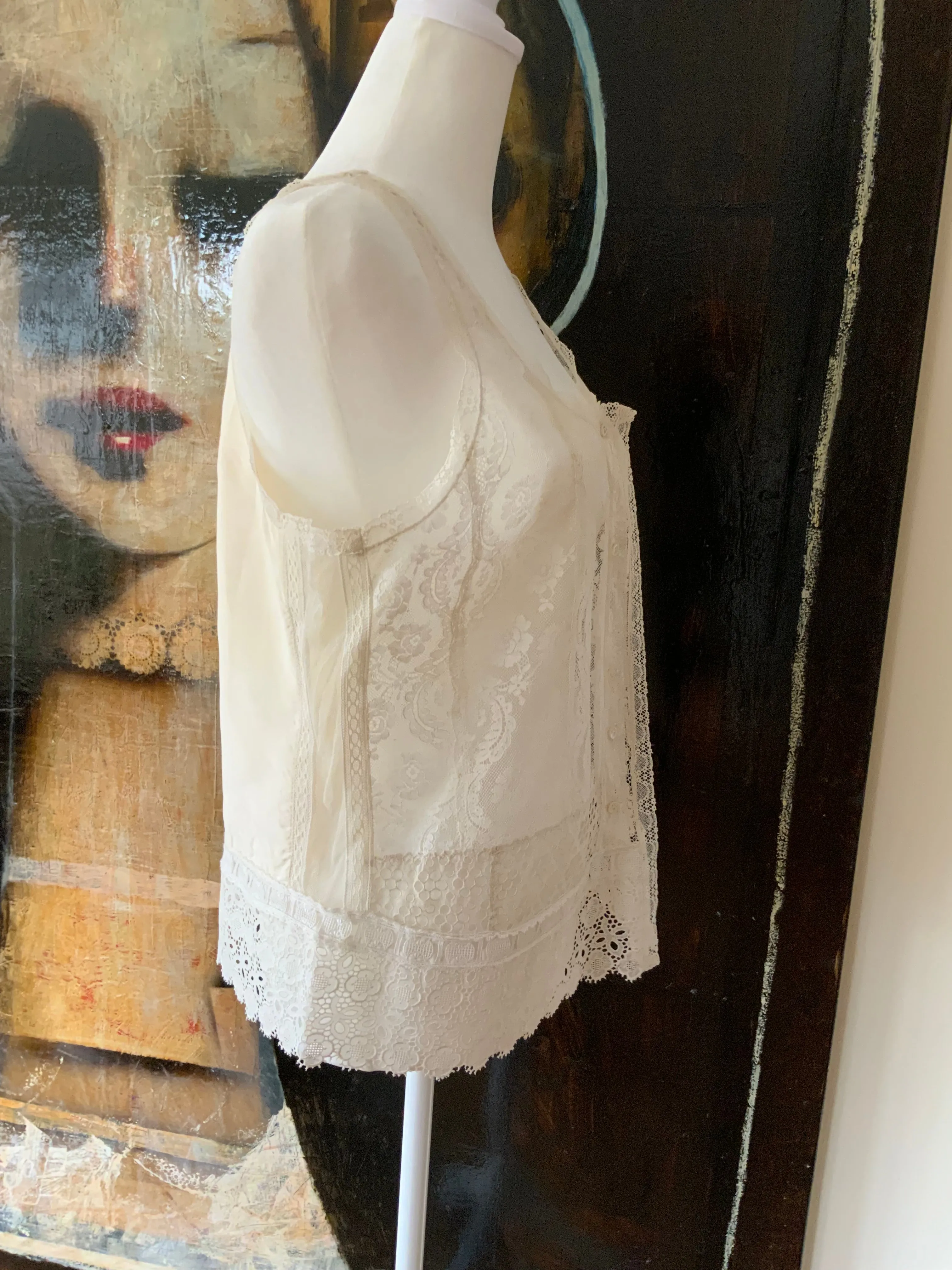 Blouse made with Antique Lace Fabric - Y2K - E1