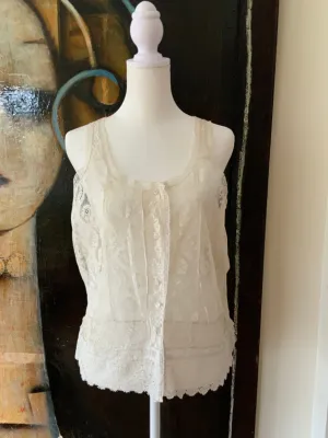 Blouse made with Antique Lace Fabric - Y2K - E1