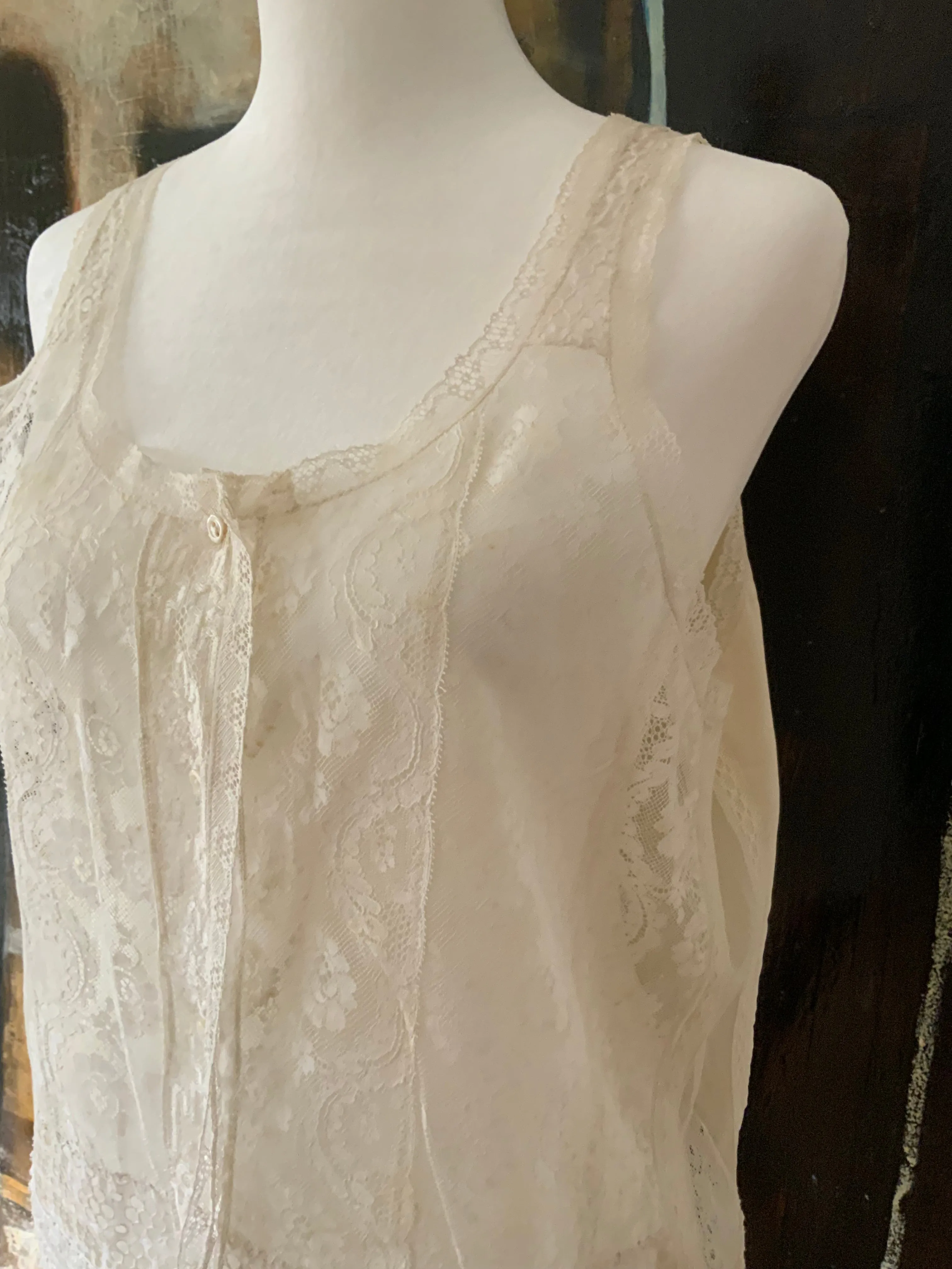 Blouse made with Antique Lace Fabric - Y2K - E1