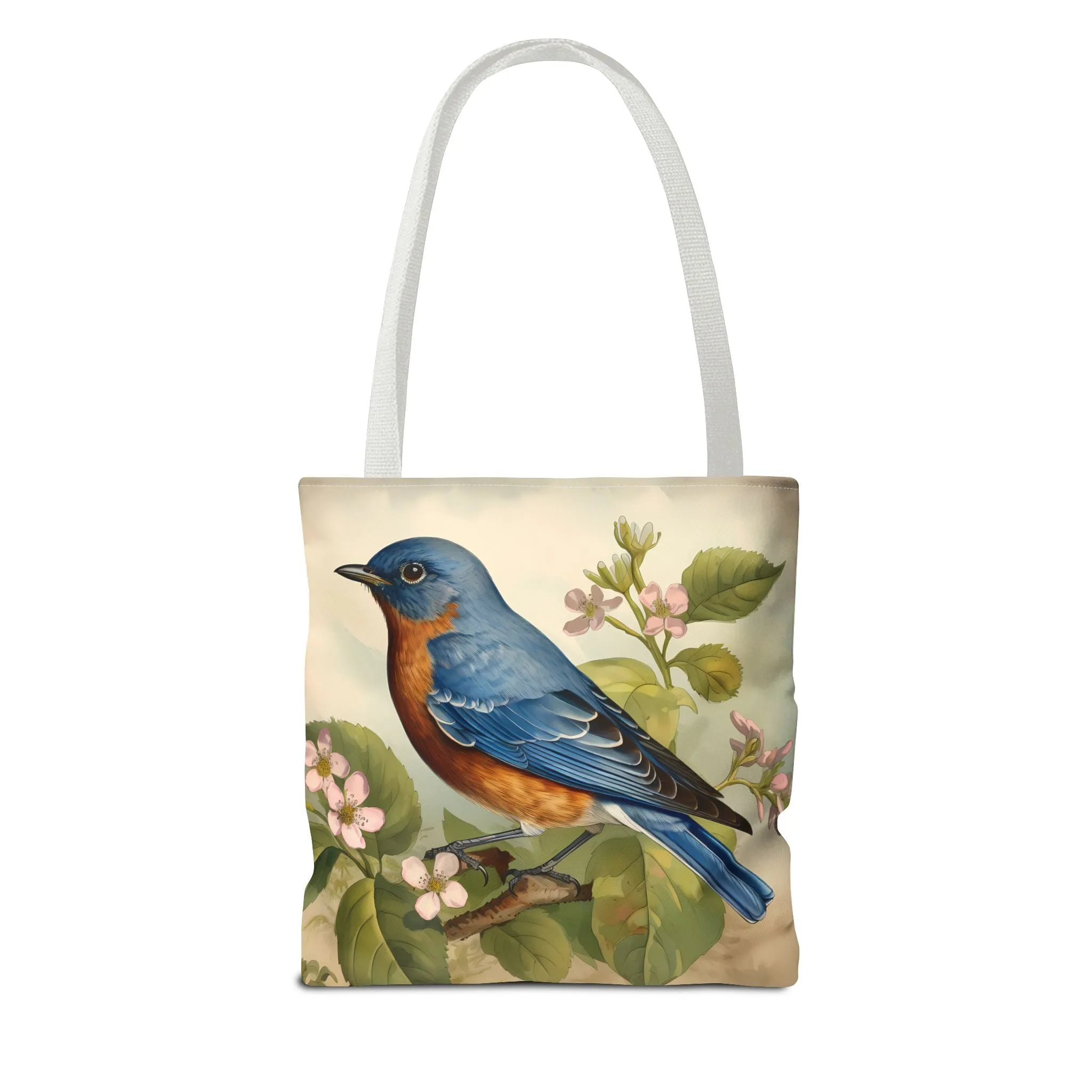 Bluebird Botanical Tote Bag - Enjoy Nature's Elegance on the Go! Available in 3 sizes.