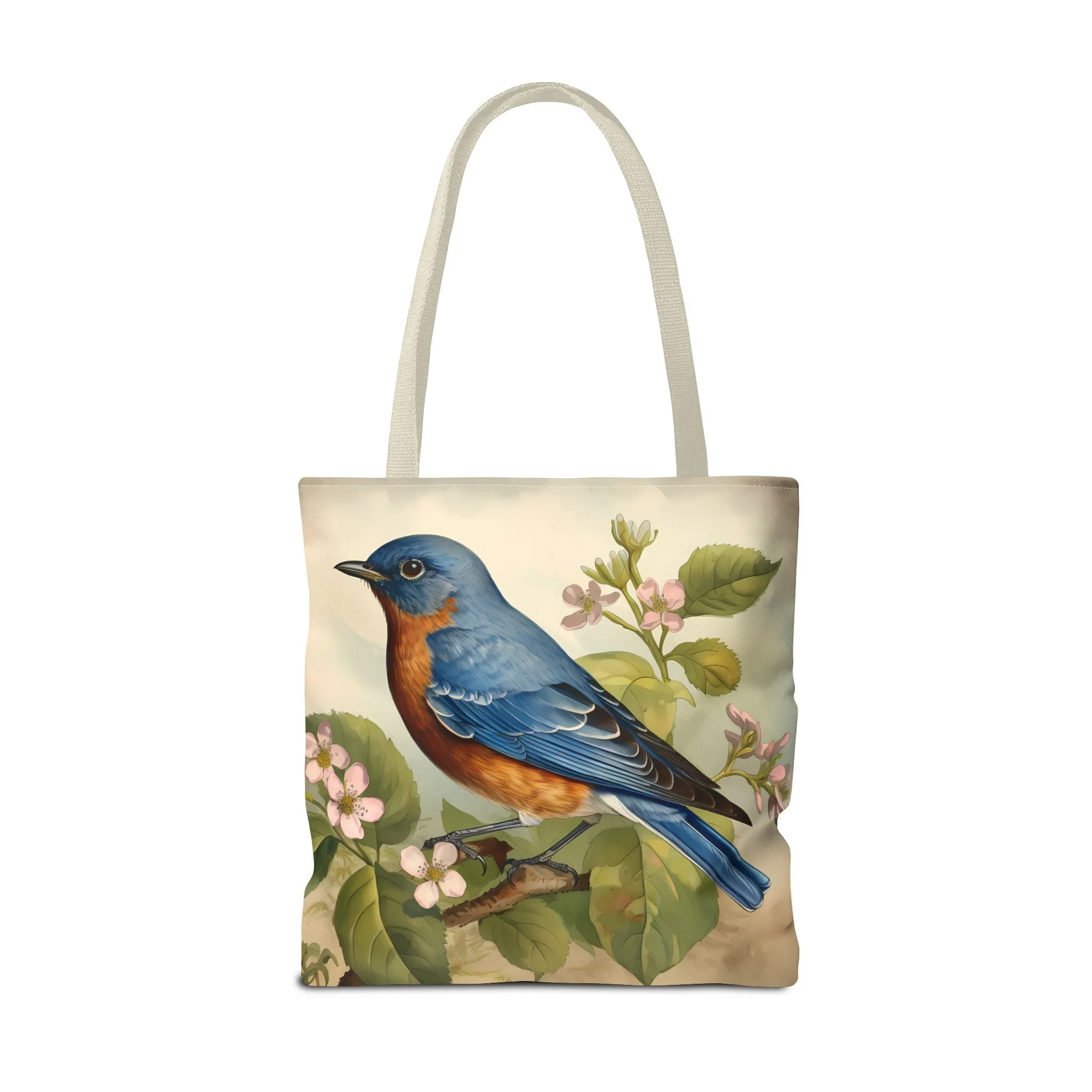 Bluebird Botanical Tote Bag - Enjoy Nature's Elegance on the Go! Available in 3 sizes.
