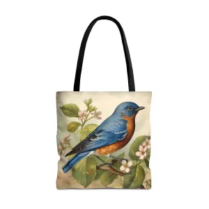 Bluebird Botanical Tote Bag - Enjoy Nature's Elegance on the Go! Available in 3 sizes.