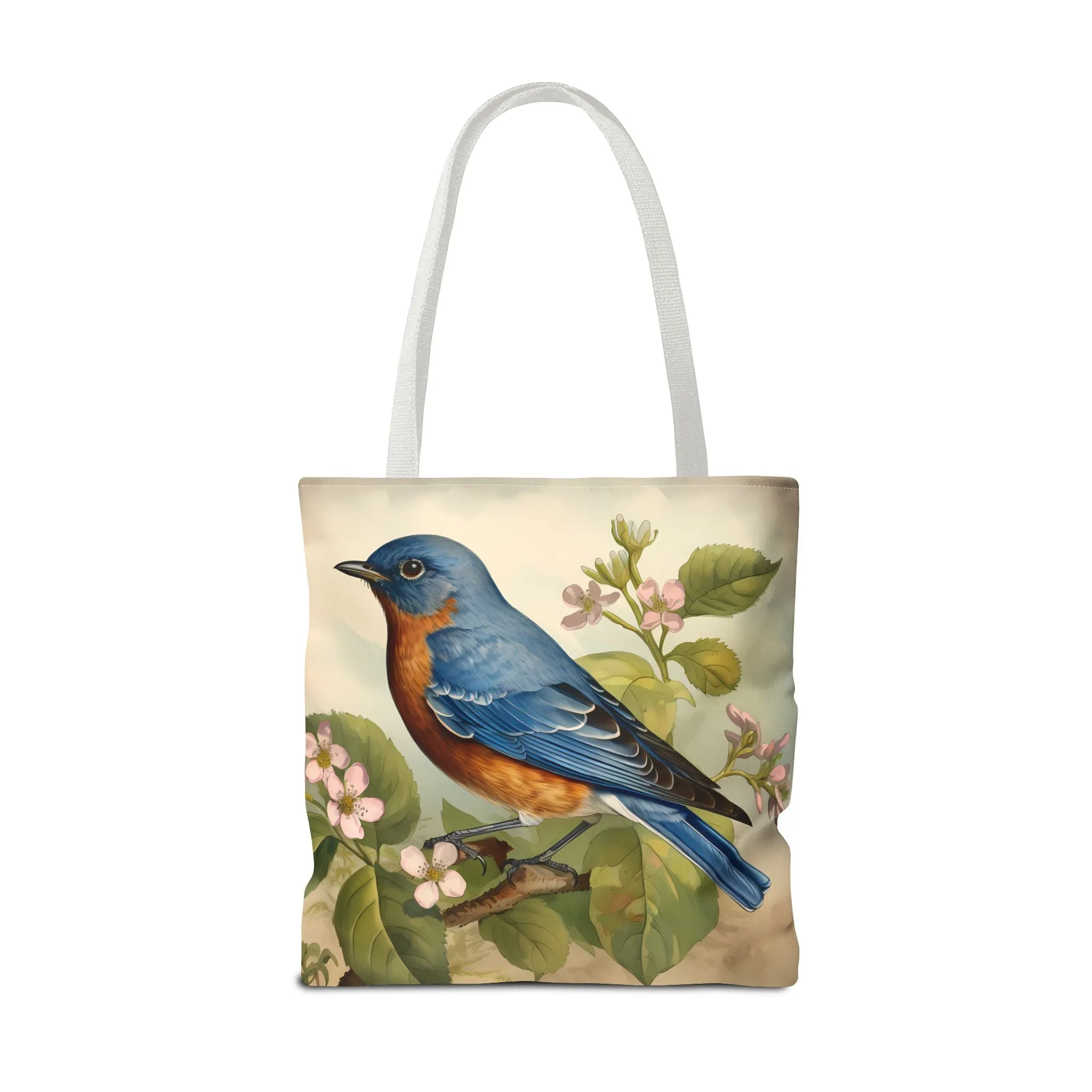 Bluebird Botanical Tote Bag - Enjoy Nature's Elegance on the Go! Available in 3 sizes.
