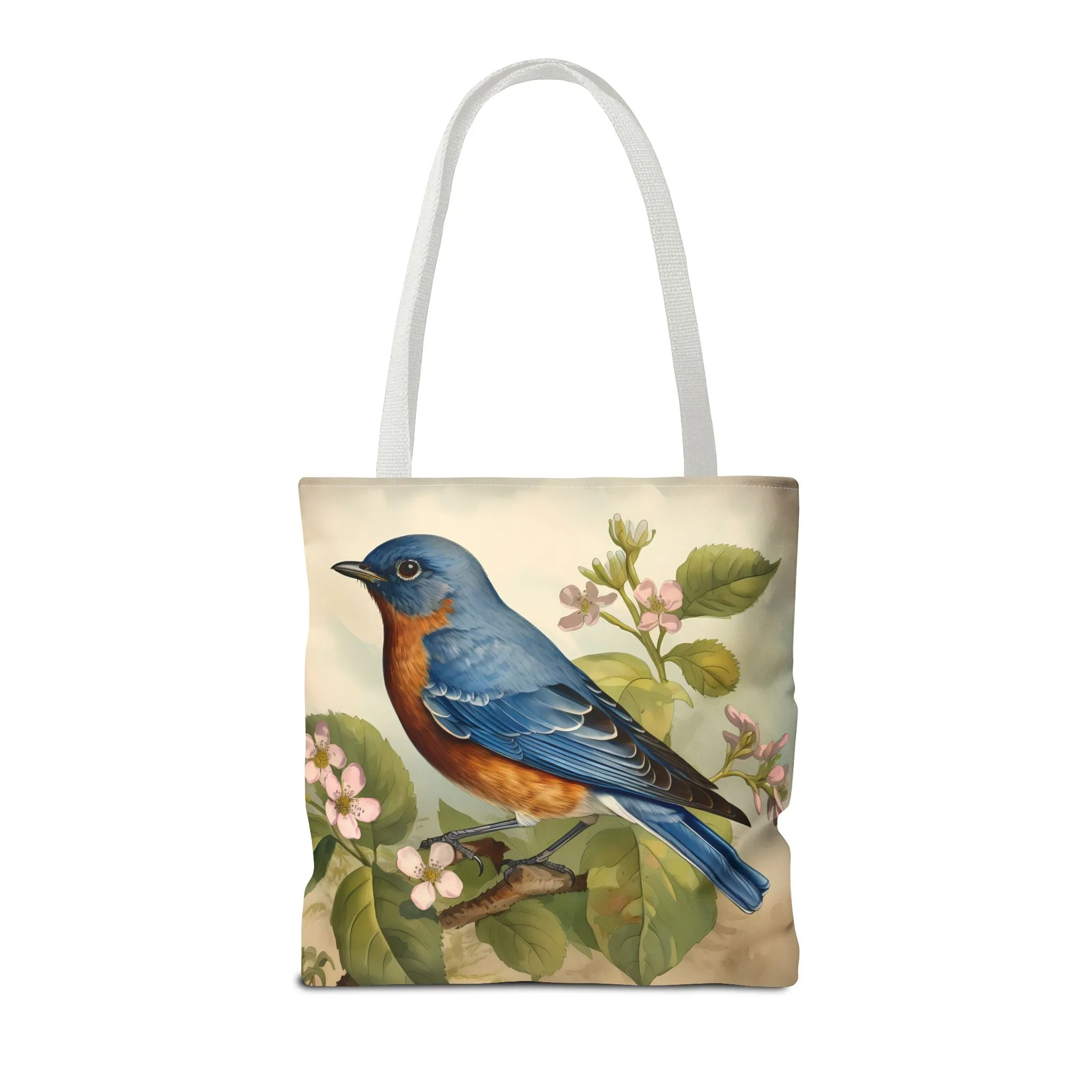 Bluebird Botanical Tote Bag - Enjoy Nature's Elegance on the Go! Available in 3 sizes.