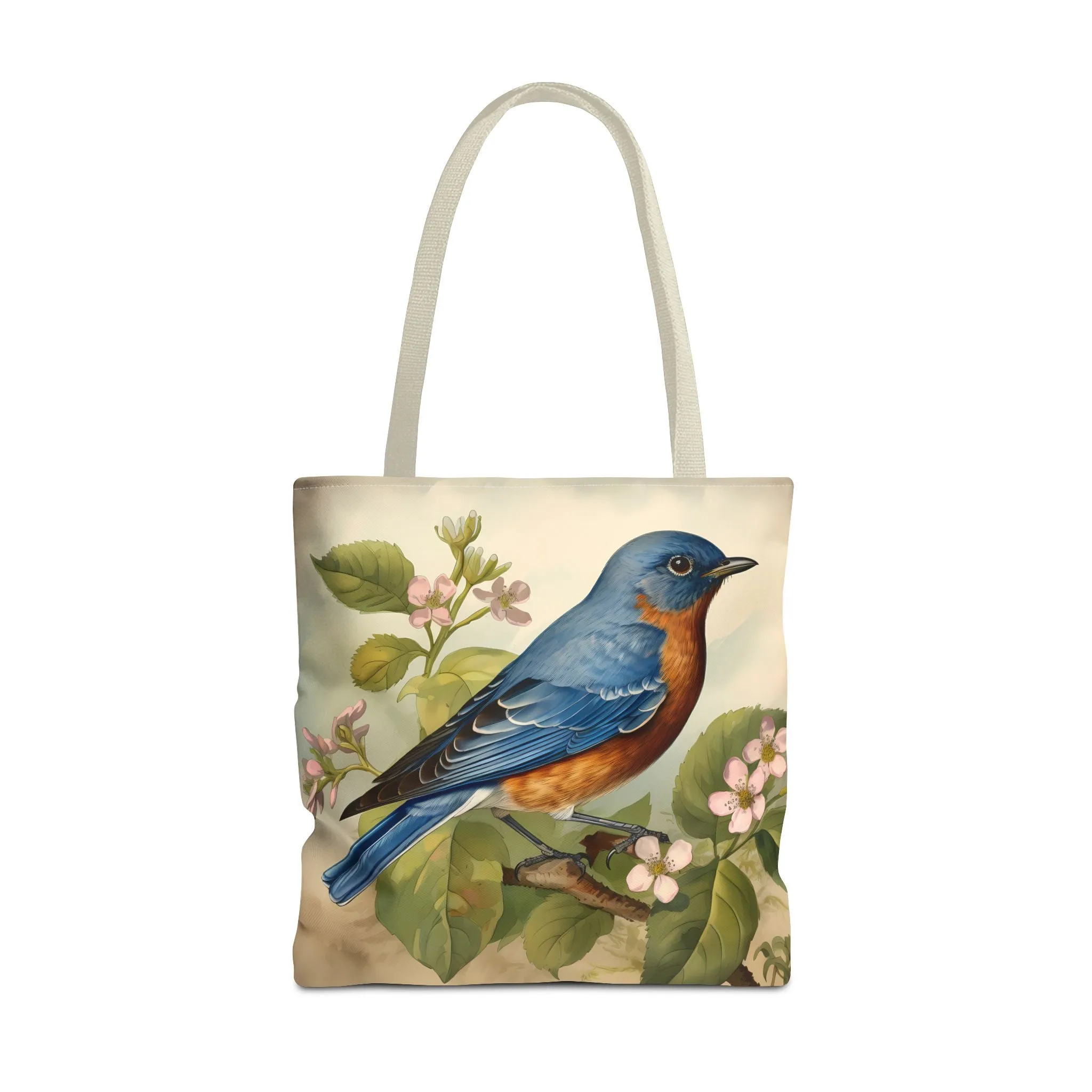 Bluebird Botanical Tote Bag - Enjoy Nature's Elegance on the Go! Available in 3 sizes.