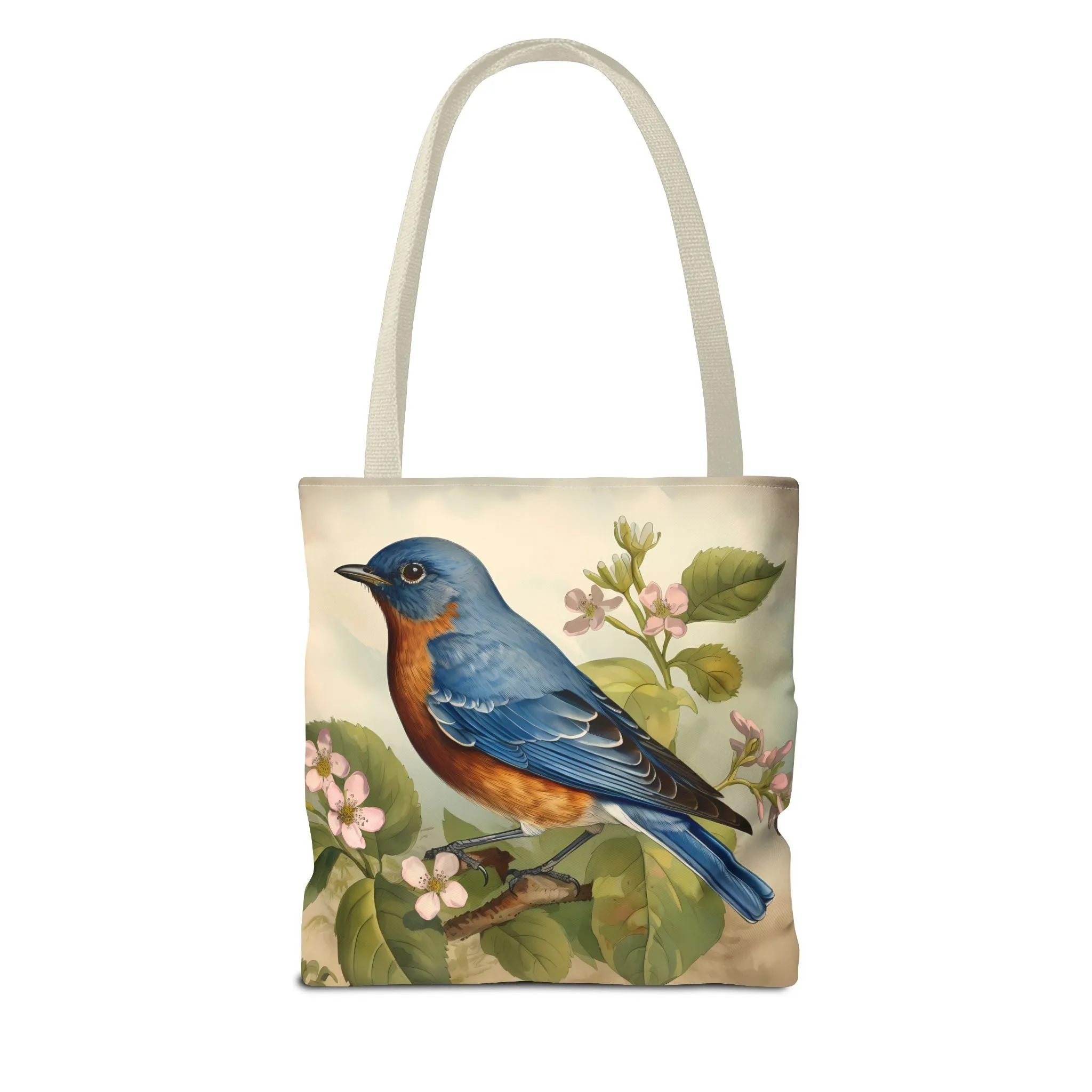 Bluebird Botanical Tote Bag - Enjoy Nature's Elegance on the Go! Available in 3 sizes.