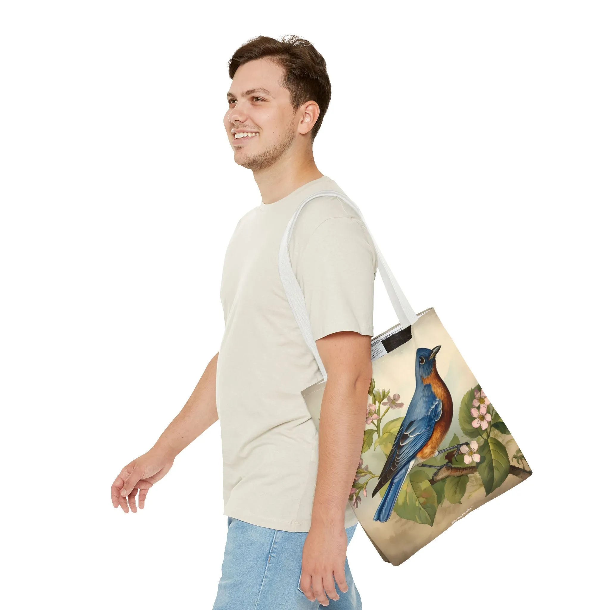 Bluebird Botanical Tote Bag - Enjoy Nature's Elegance on the Go! Available in 3 sizes.