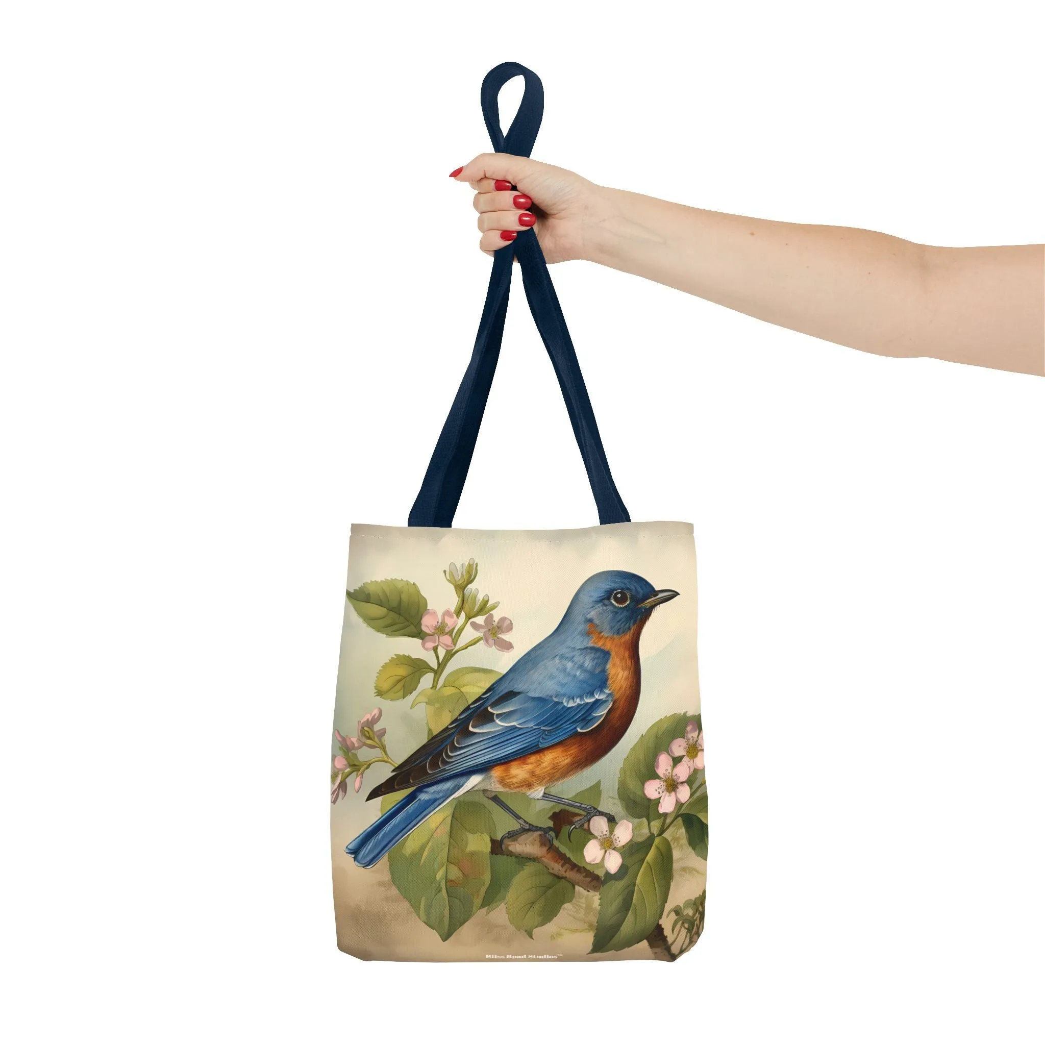Bluebird Botanical Tote Bag - Enjoy Nature's Elegance on the Go! Available in 3 sizes.