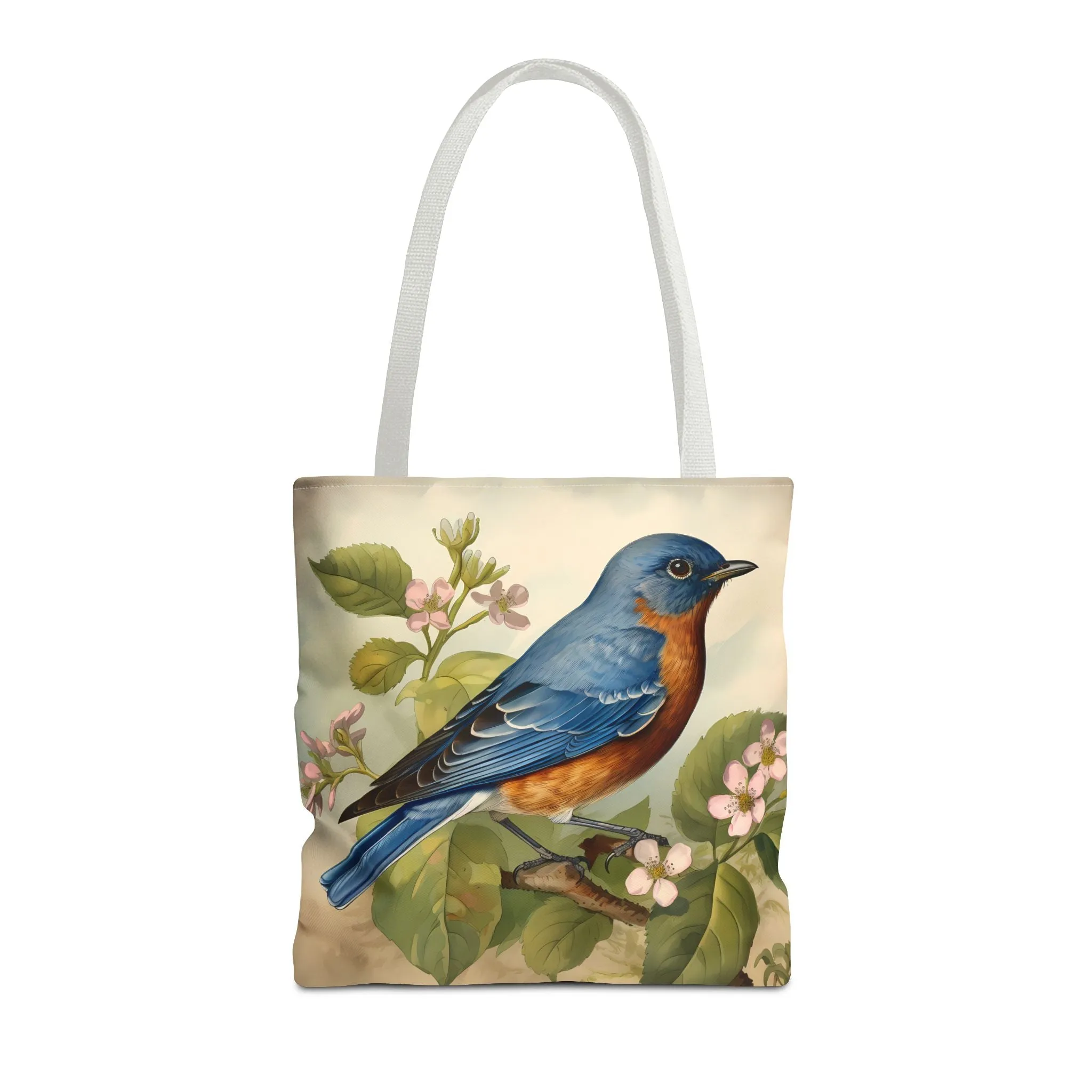 Bluebird Botanical Tote Bag - Enjoy Nature's Elegance on the Go! Available in 3 sizes.