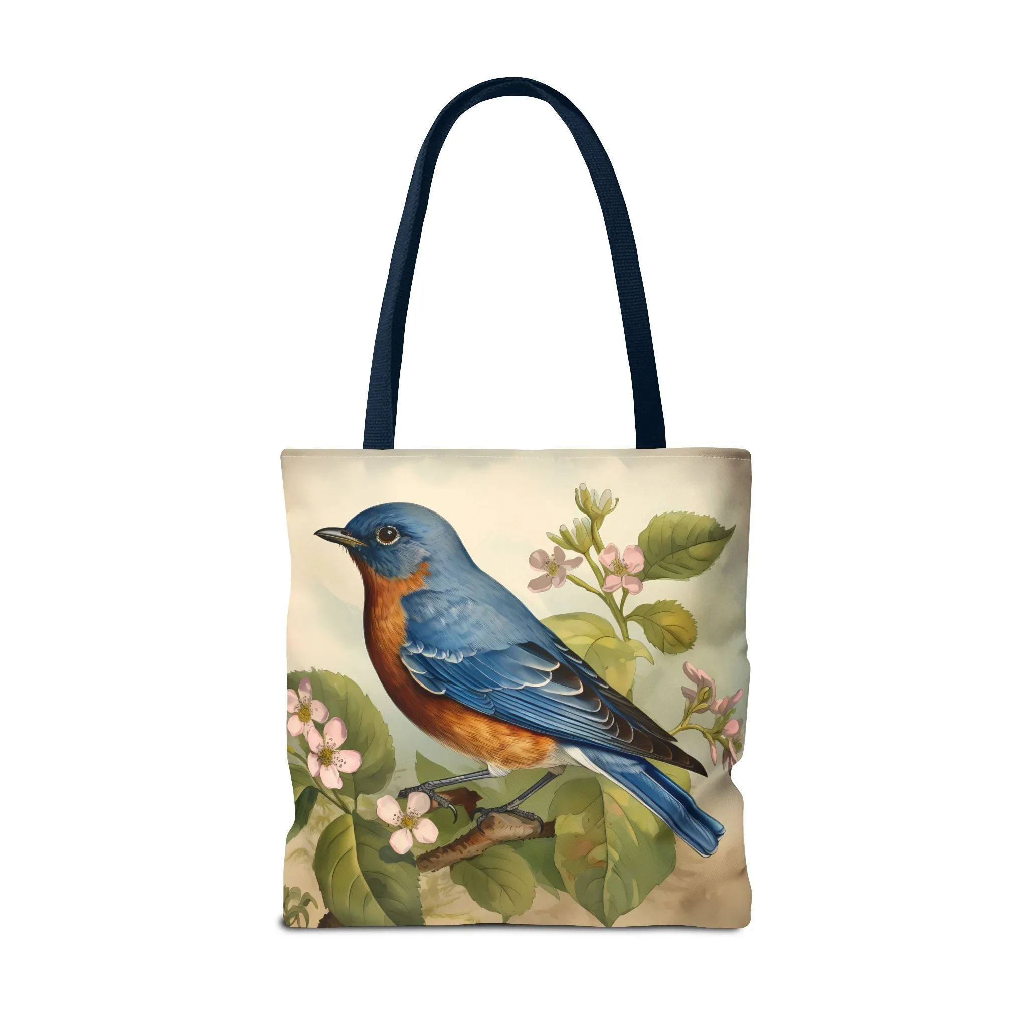 Bluebird Botanical Tote Bag - Enjoy Nature's Elegance on the Go! Available in 3 sizes.