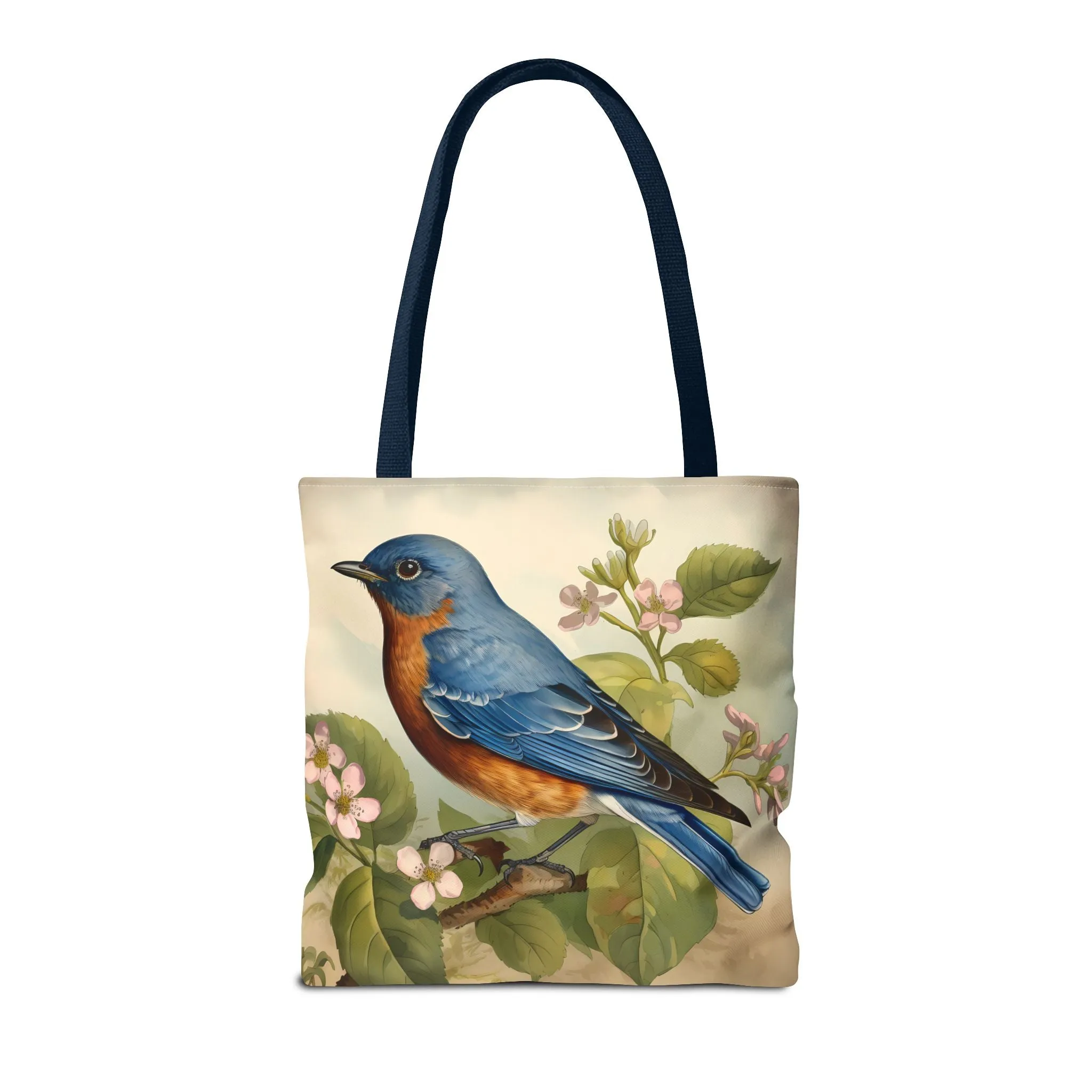 Bluebird Botanical Tote Bag - Enjoy Nature's Elegance on the Go! Available in 3 sizes.