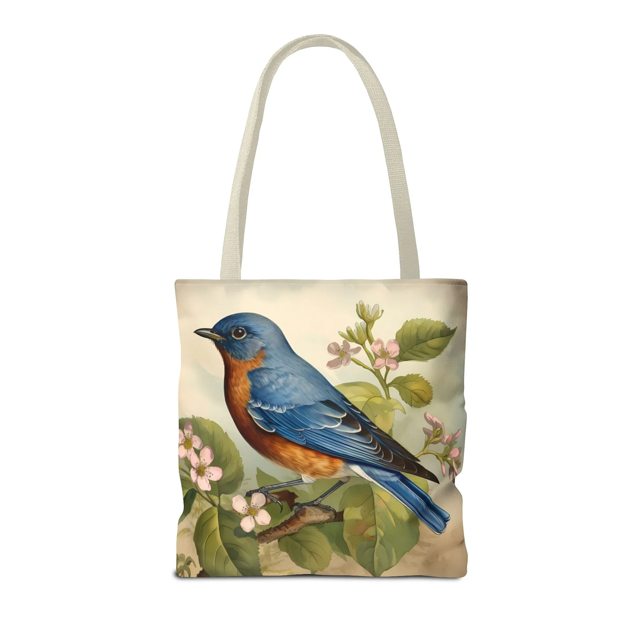 Bluebird Botanical Tote Bag - Enjoy Nature's Elegance on the Go! Available in 3 sizes.