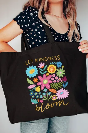 Boho Let Kindness Bloom Canvas Jumbo Tote