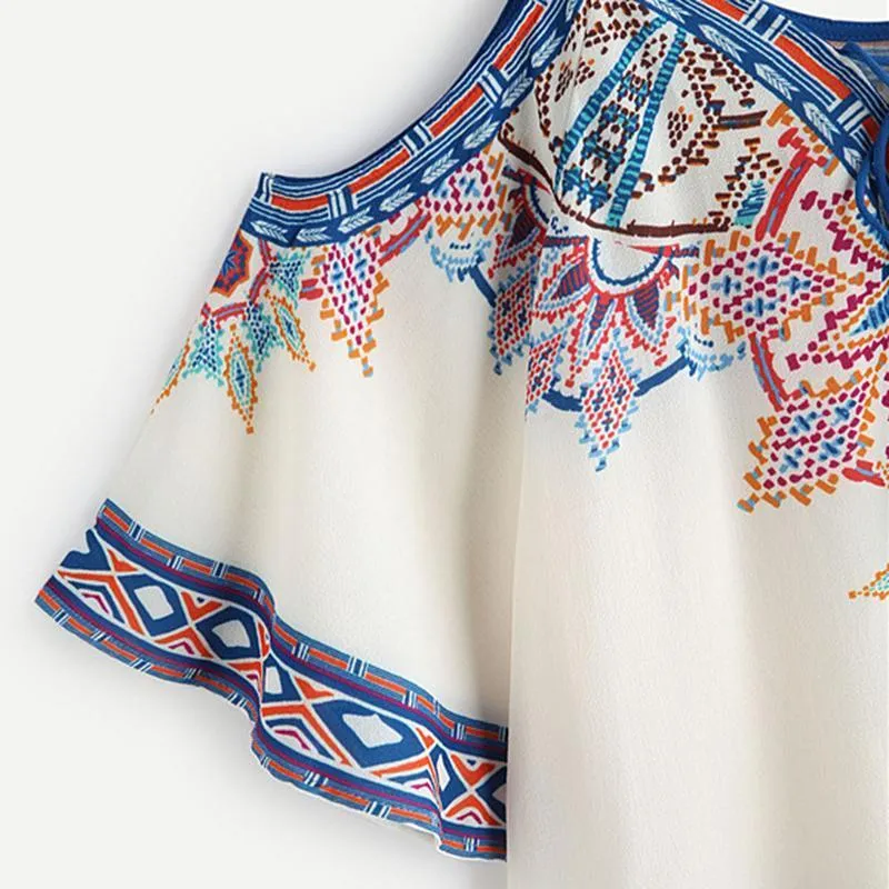 Boho Open Shoulder Blouse