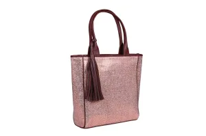 Bronze shimmer Tote with tassels
