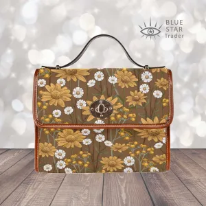 Brown Floral Cottagecore Crossbody Purse Satchel Hand Bag