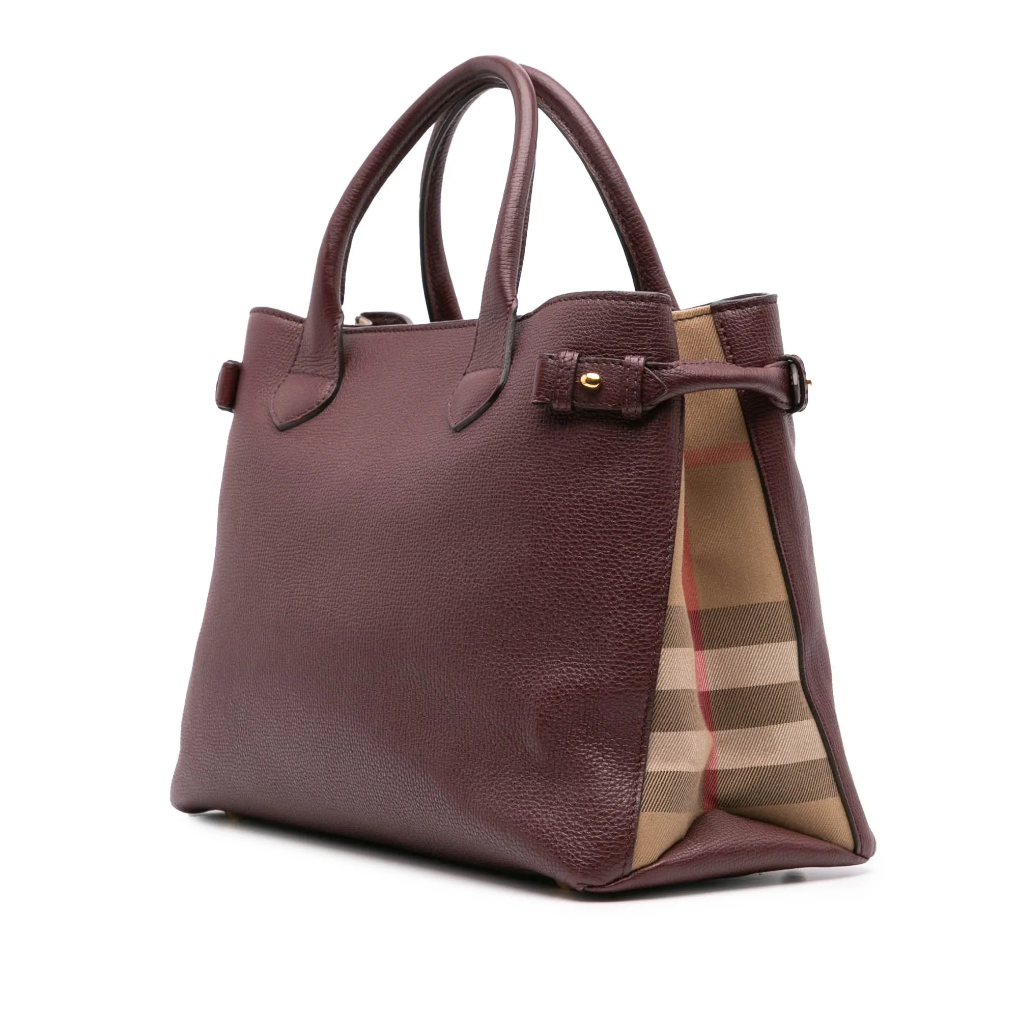 Burberry Medium Leather and House Check Banner Satchel