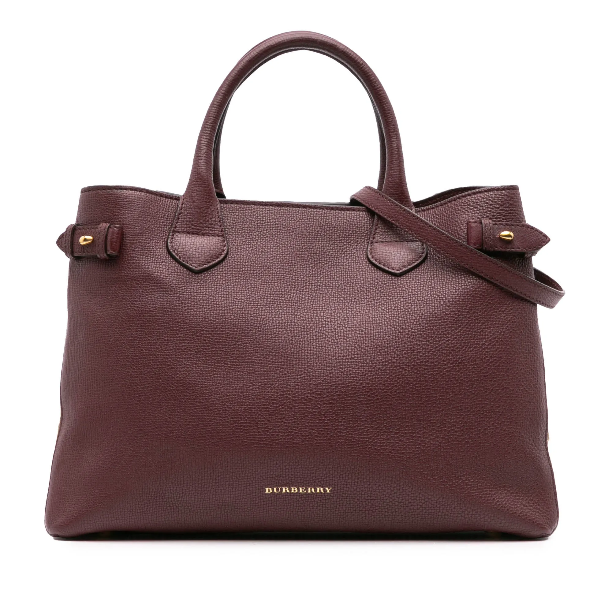Burberry Medium Leather and House Check Banner Satchel