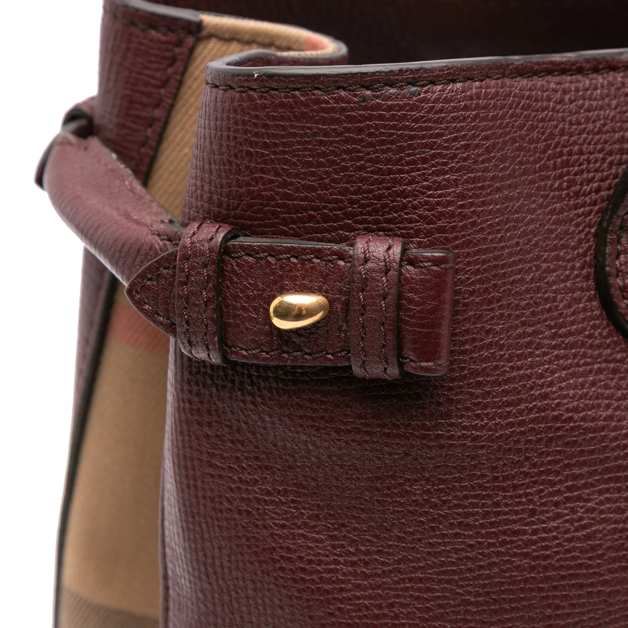 Burberry Medium Leather and House Check Banner Satchel