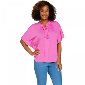 C. Wonder Women's Flutter Sleeve Scarf Top With Tassels