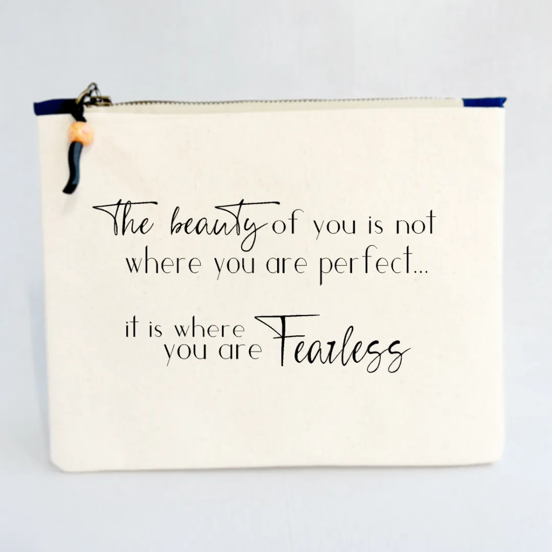 Canvas zip bag painted small - the beauty of you