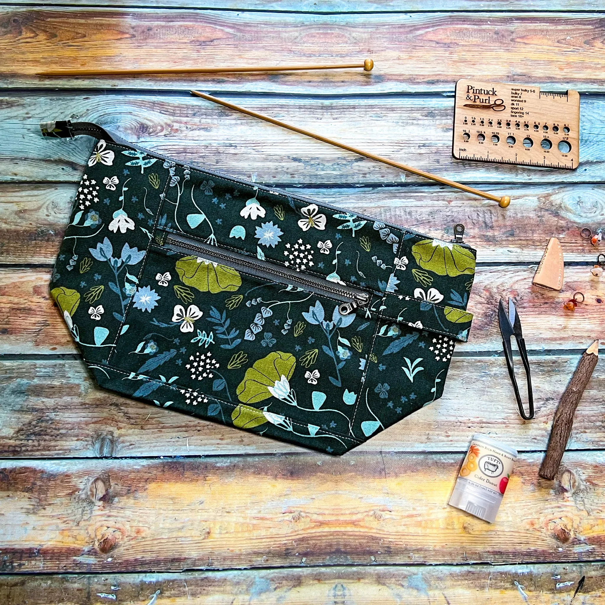 *Canyon Springs*- Signature Zippered Knitting Project Bag