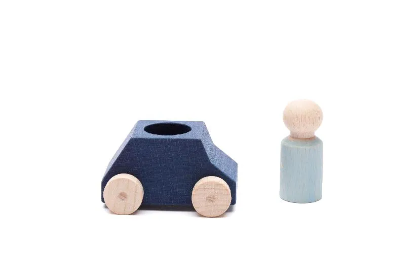 Car Blue with Grey Figure