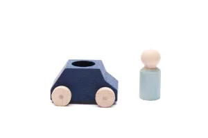Car Blue with Grey Figure