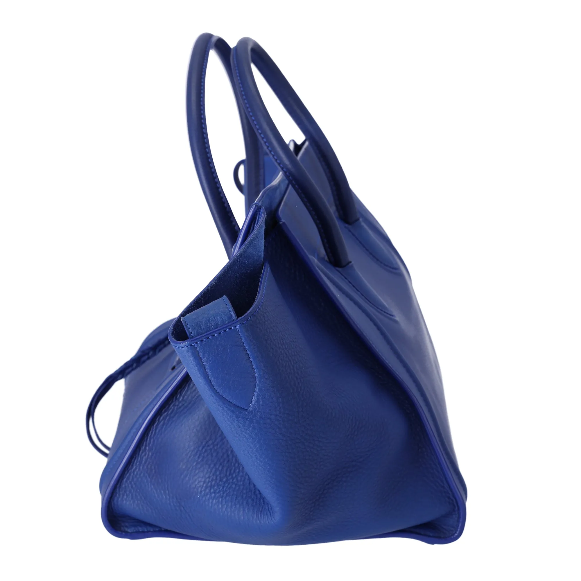 CELINE Luggage Small Square Phantom Tote Bag Blue Leather