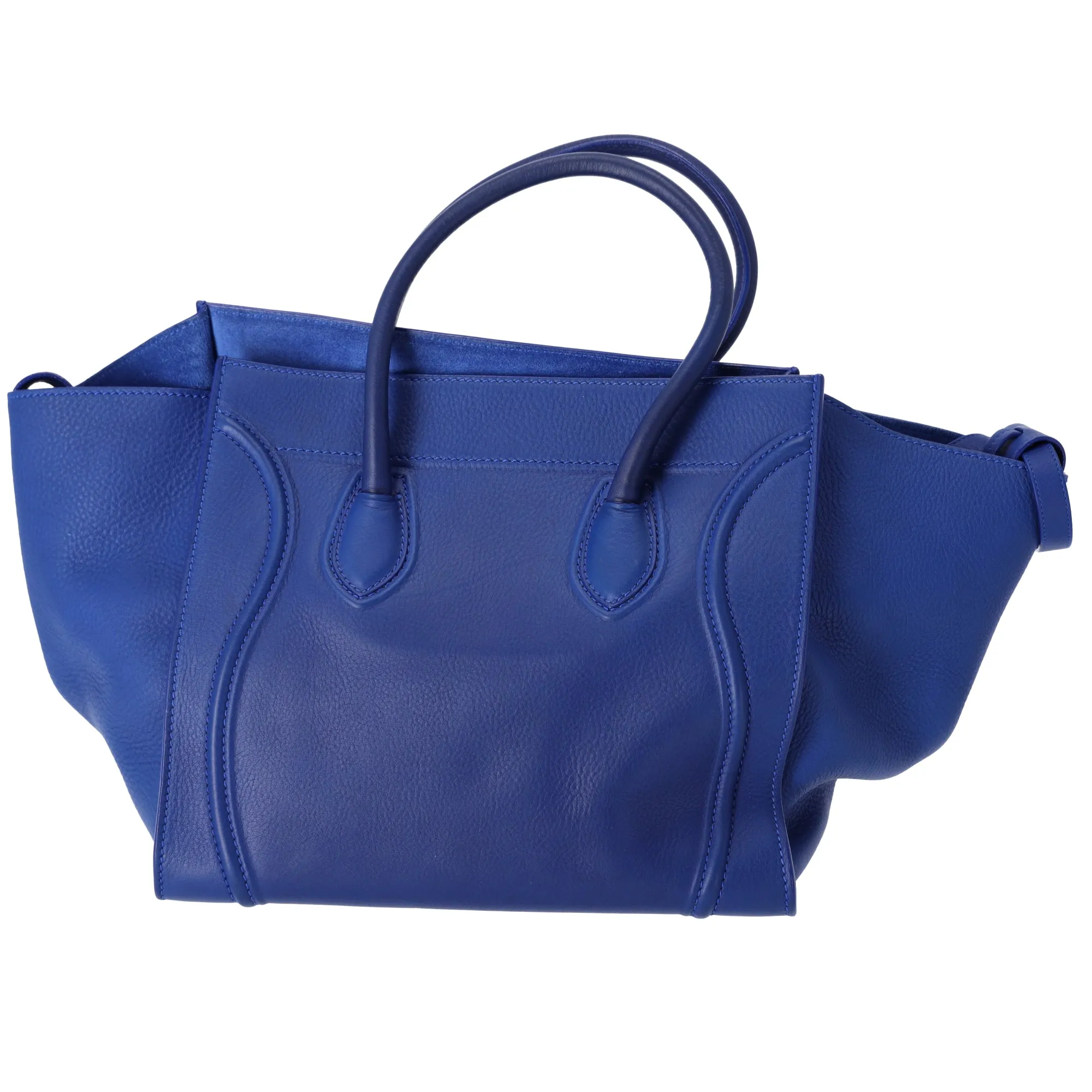 CELINE Luggage Small Square Phantom Tote Bag Blue Leather