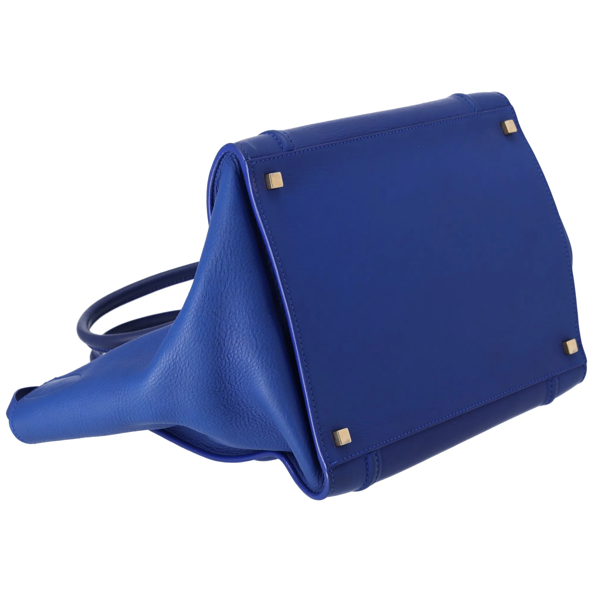 CELINE Luggage Small Square Phantom Tote Bag Blue Leather