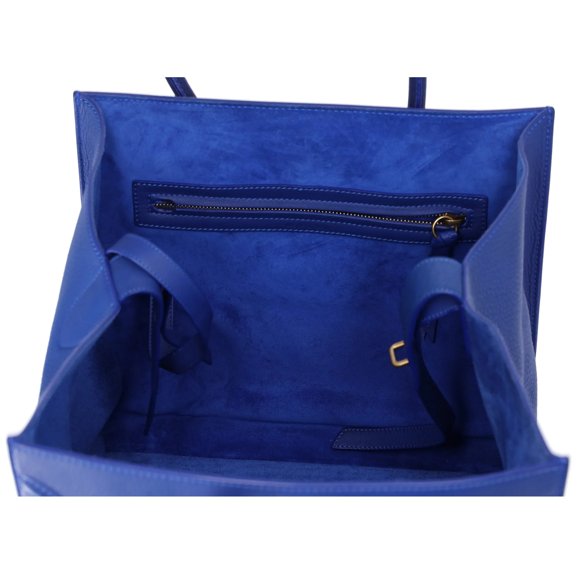 CELINE Luggage Small Square Phantom Tote Bag Blue Leather