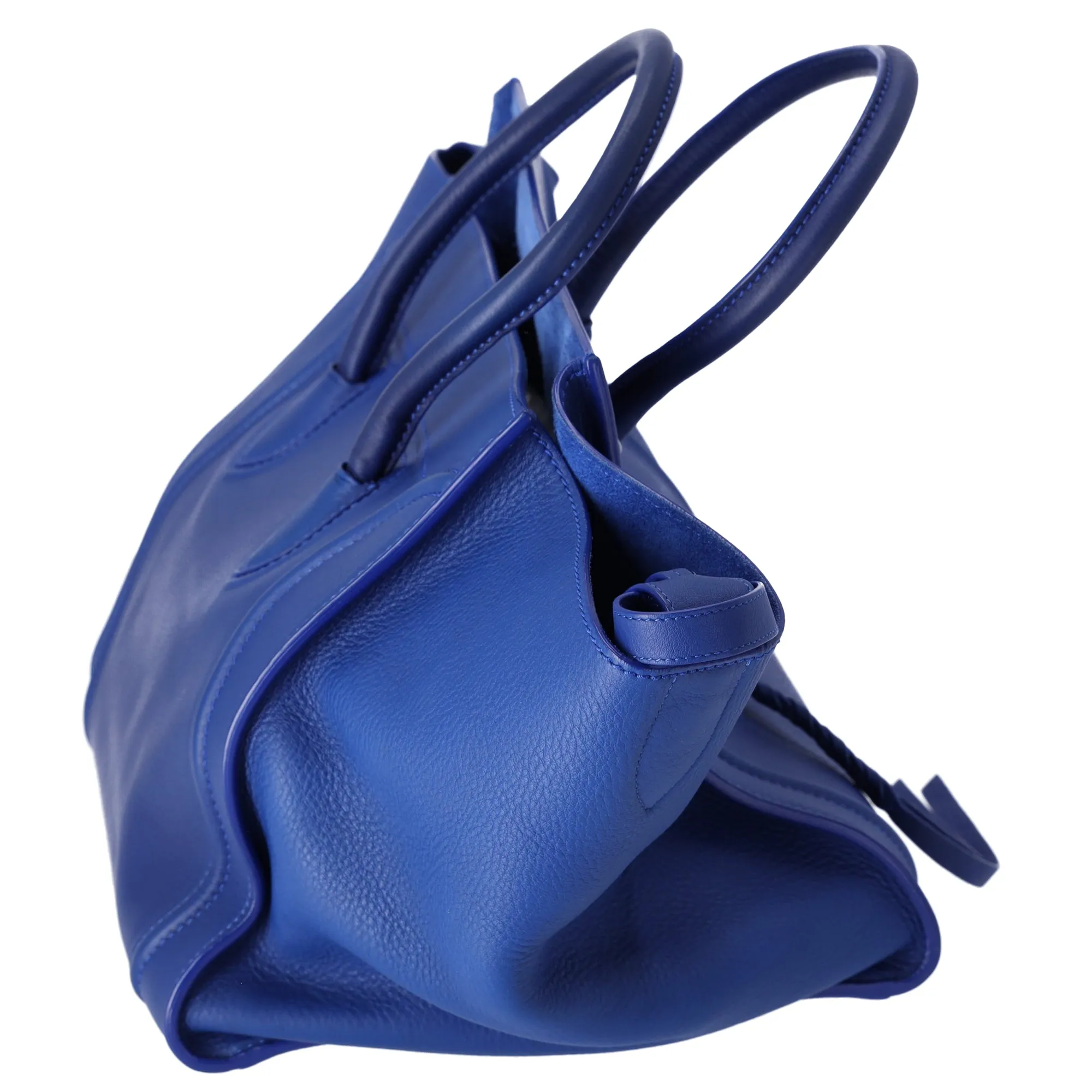 CELINE Luggage Small Square Phantom Tote Bag Blue Leather