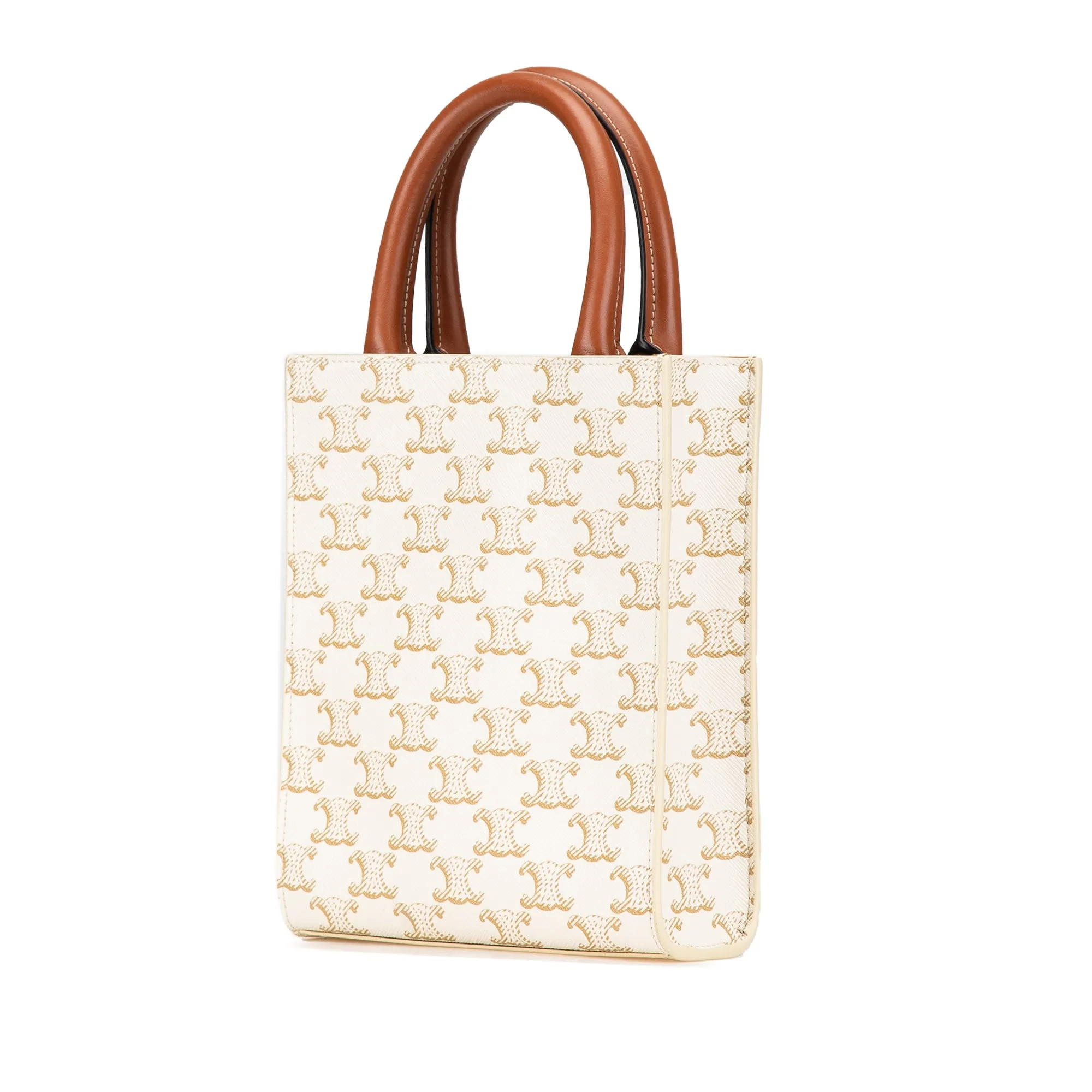 Celine Mini Triomphe Coated Canvas Vertical Cabas Satchel
