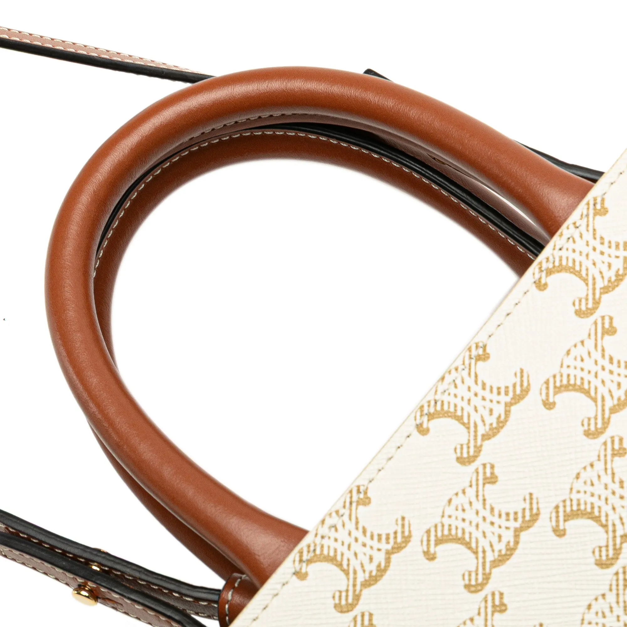 Celine Mini Triomphe Coated Canvas Vertical Cabas Satchel