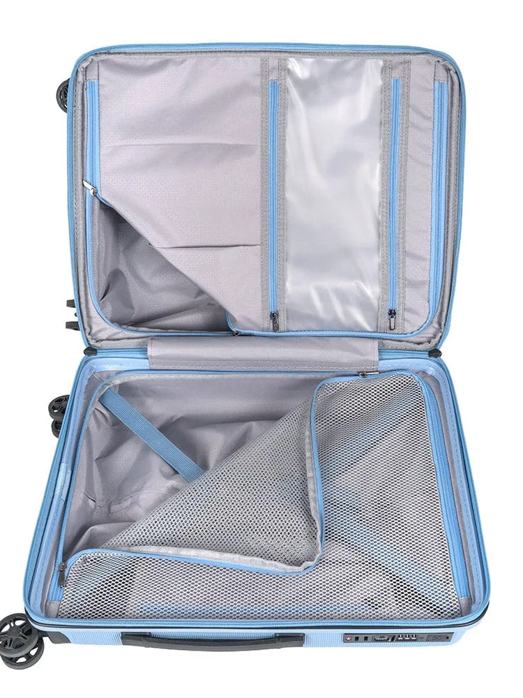 Cellini Starlite Large 75Cm 4 Wheel Trolley Case Chambray Blue