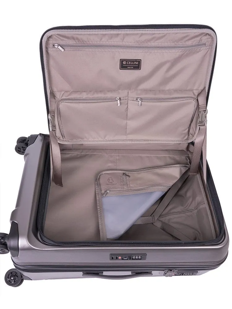 Cellini Tri Pak Medium 4 Wheel Trolley Case Includes 1 Large & Medium Packing Cubes 110652