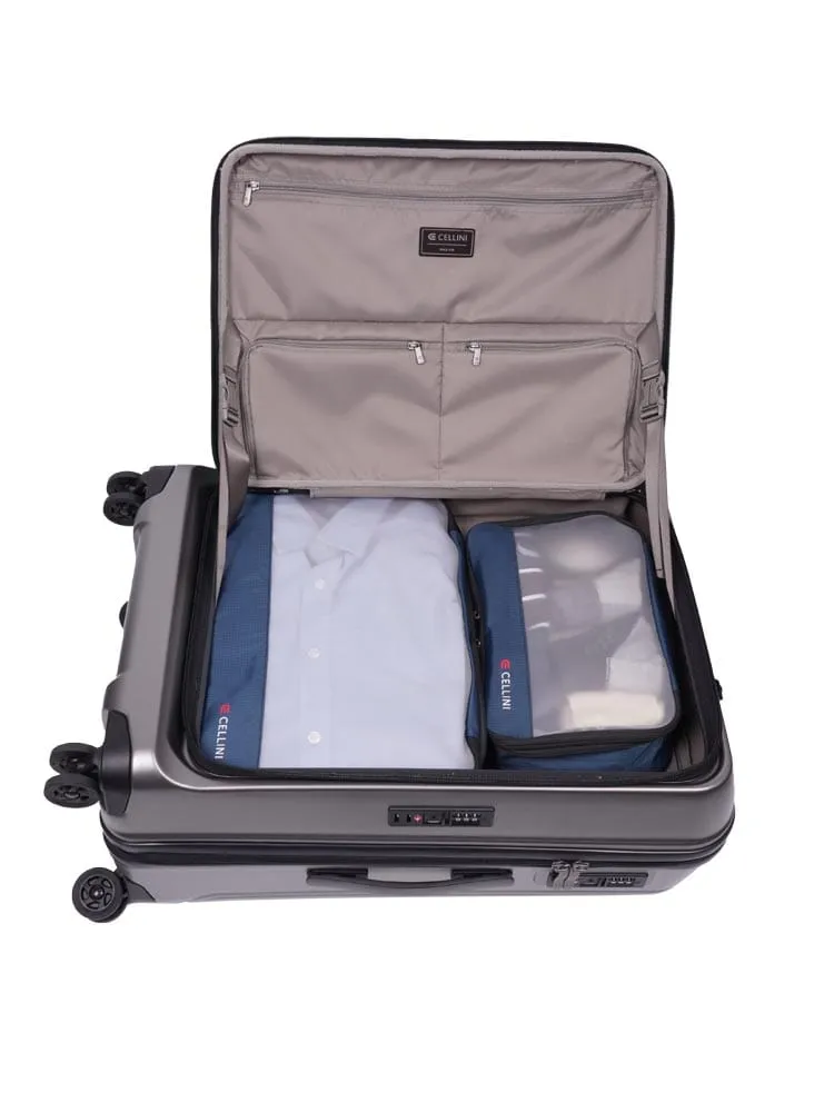 Cellini Tri Pak Medium 4 Wheel Trolley Case Includes 1 Large & Medium Packing Cubes 110652