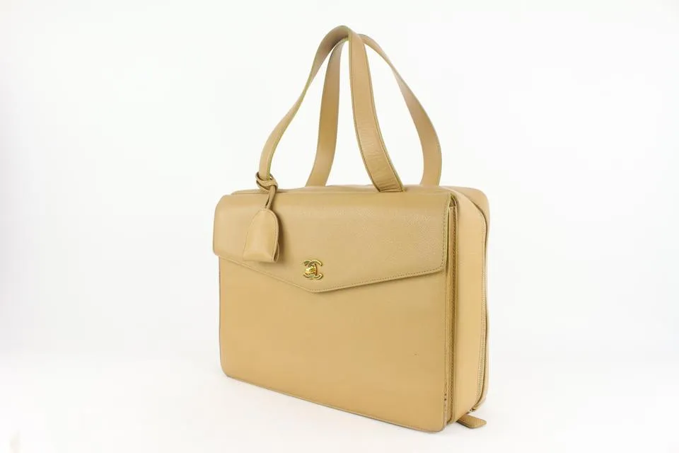 Chanel Beige Caviar Vanity Tote Bag GHW 115c11