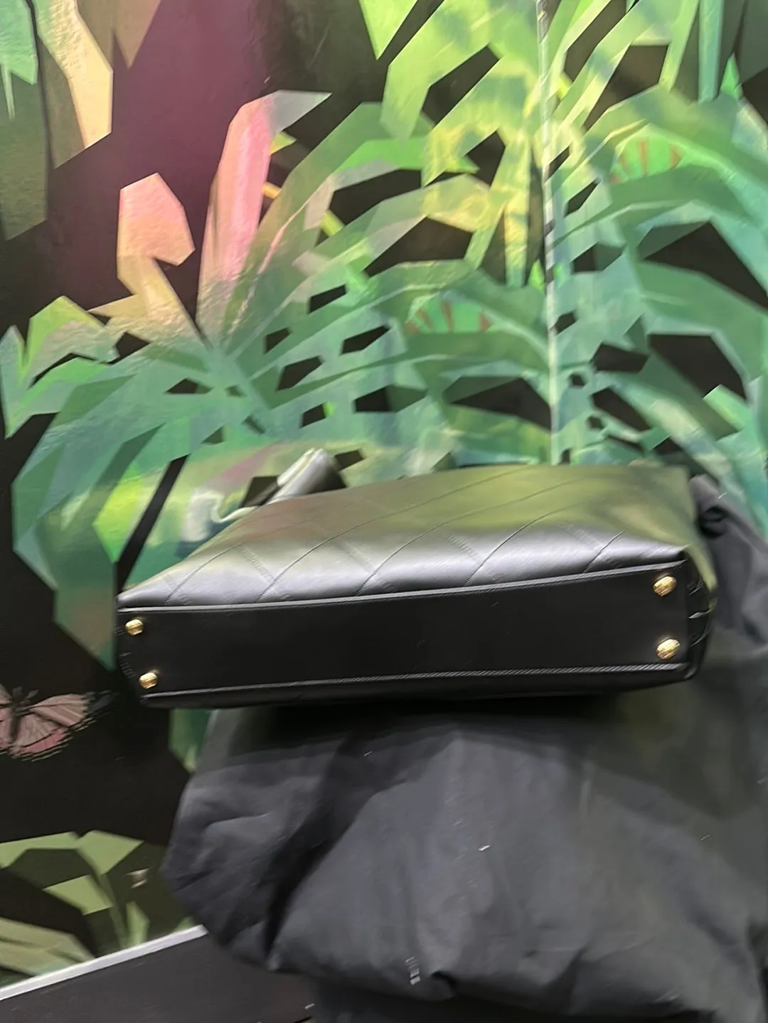 Chanel Black Leather Large Shopping Bag with Gold Chain