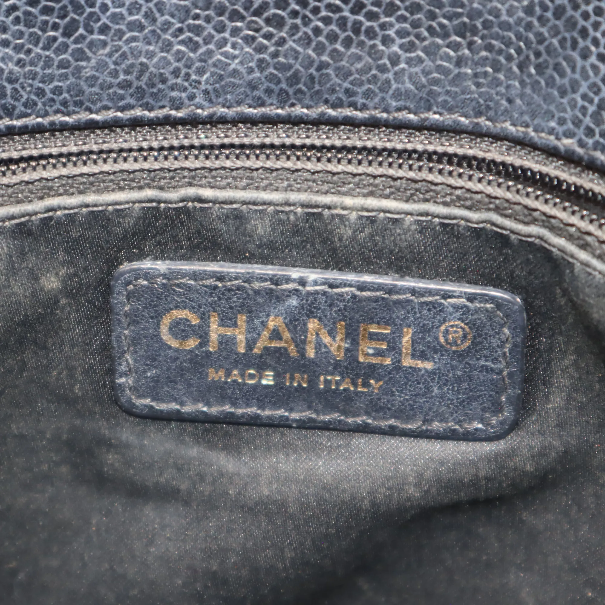 Chanel Quilted Caviarskin Grand Shopping Tote Bag