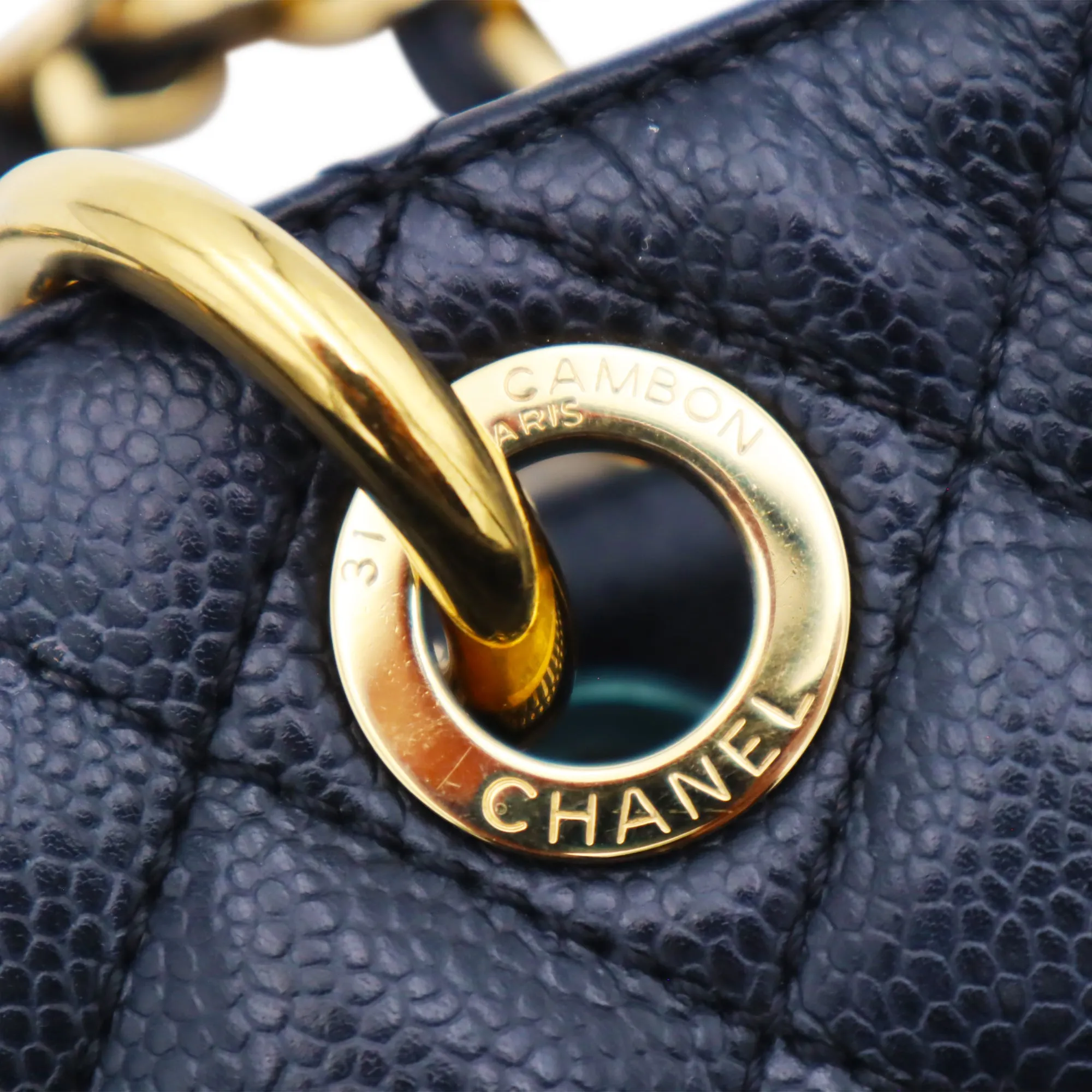 Chanel Quilted Caviarskin Grand Shopping Tote Bag