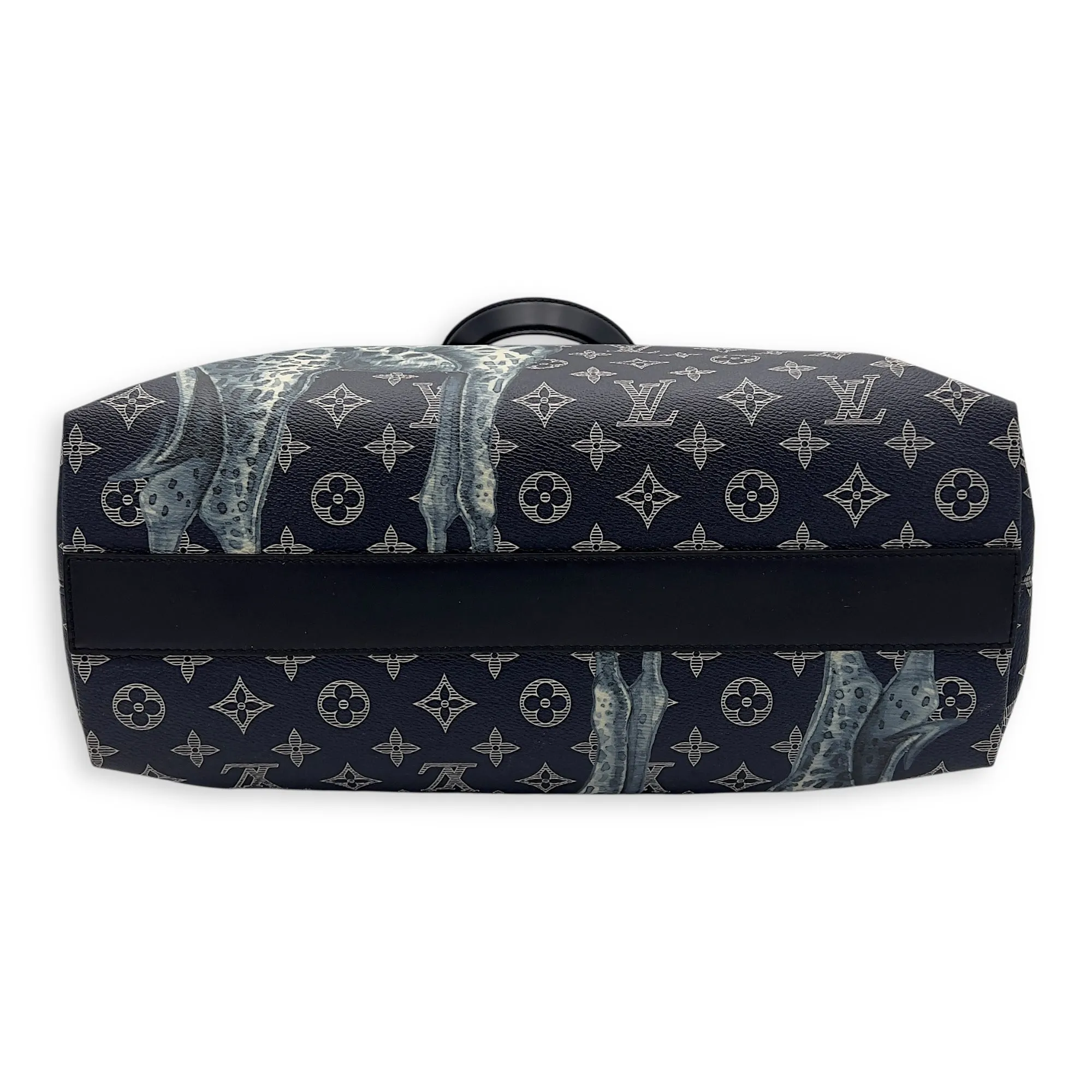 Chapman Brothers Tote Bag Blue in Coated Canvas, Silver hardware