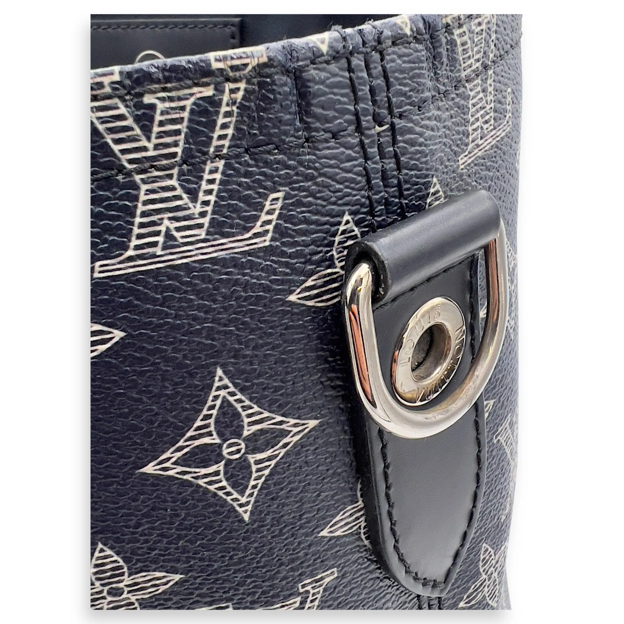 Chapman Brothers Tote Bag Blue in Coated Canvas, Silver hardware