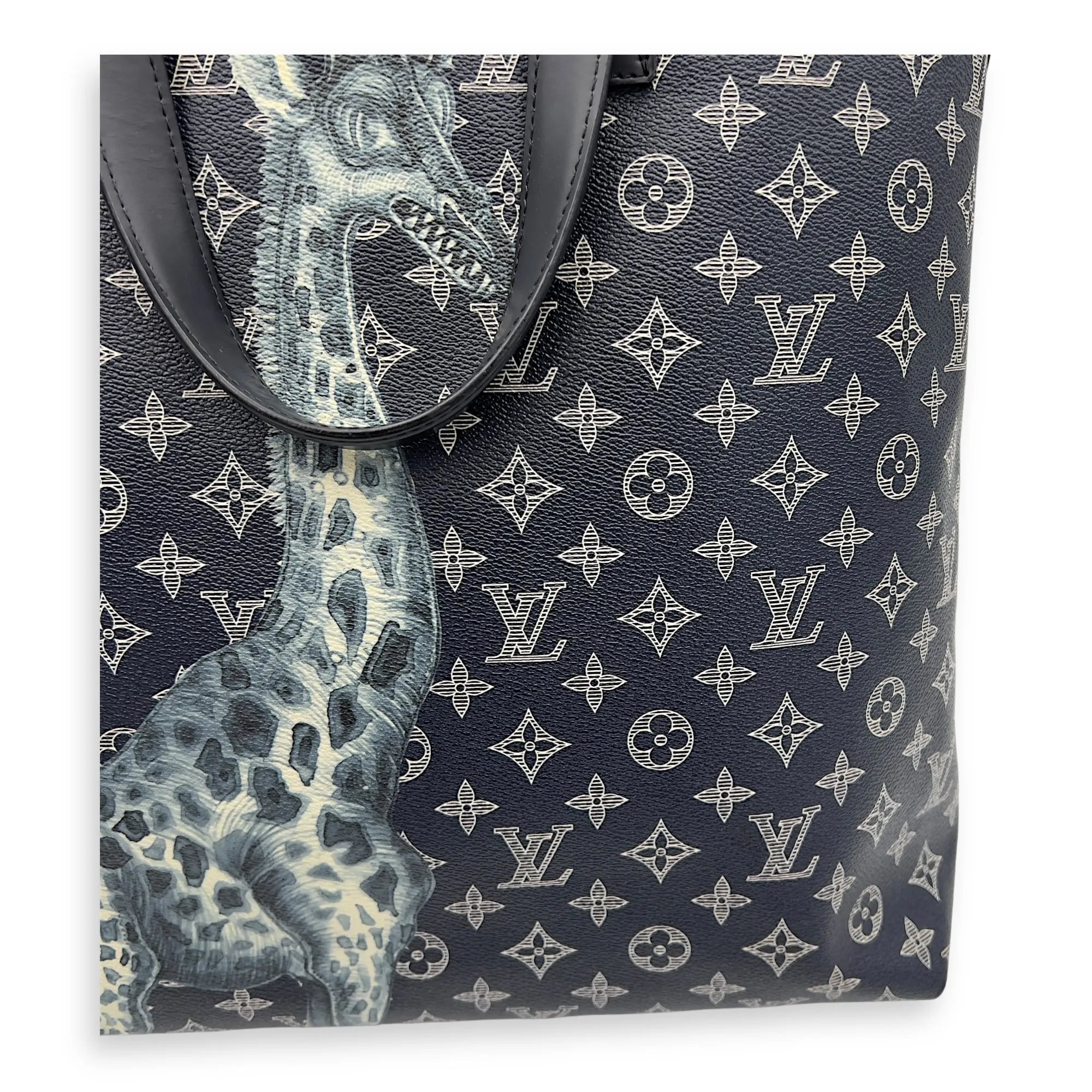 Chapman Brothers Tote Bag Blue in Coated Canvas, Silver hardware