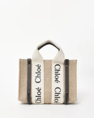 Chloé Canvas Mini Woody Crossbody Tote Bag