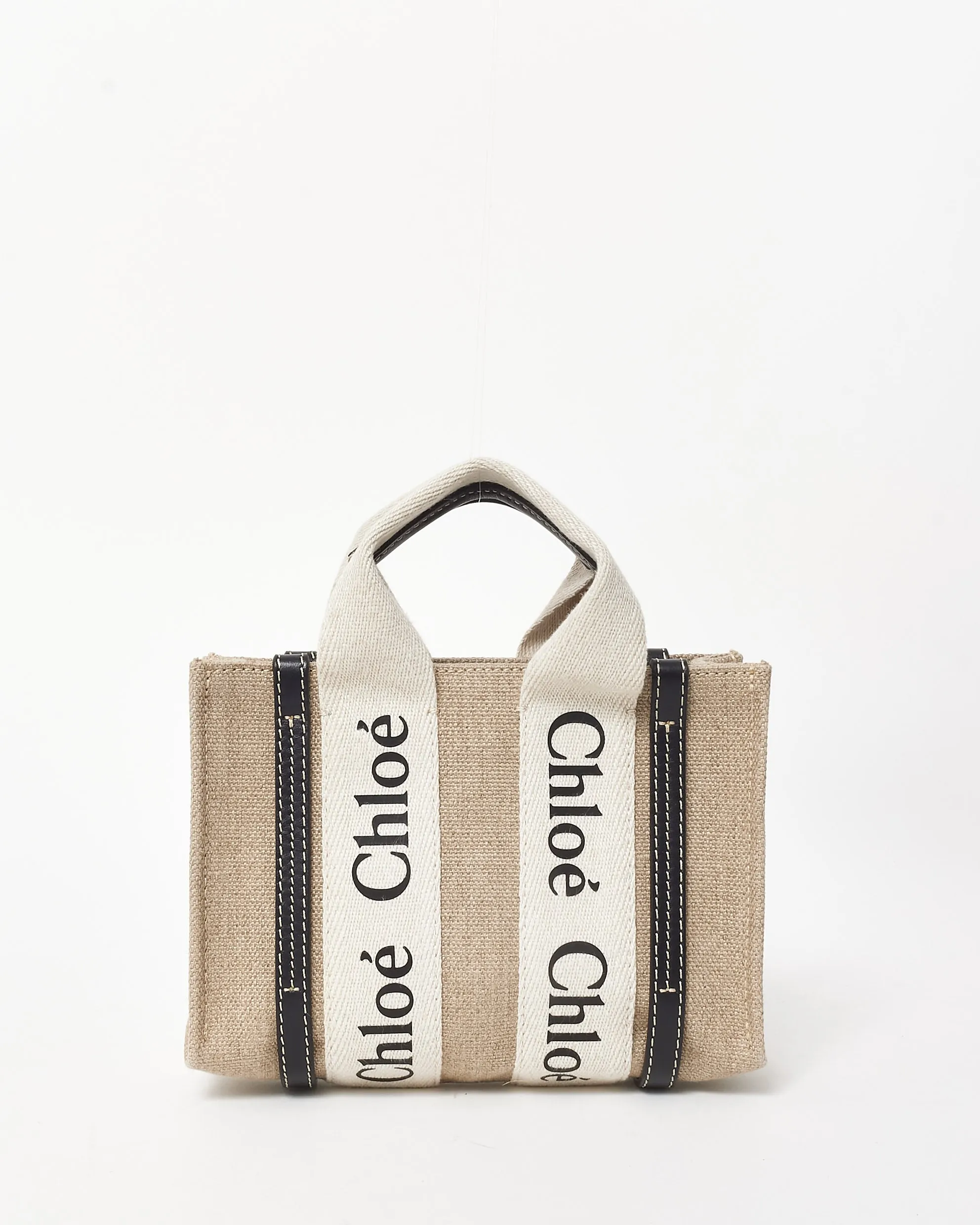 Chloé Canvas Mini Woody Crossbody Tote Bag