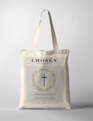 Chosen. Loved. Faith. Baptism Tote Bag {Customisable}